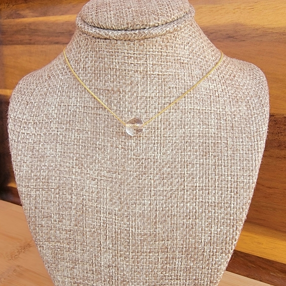 ROCK crystal quartz Necklace Minimalist Crystal Gemstone Clear - Picture 5 of 5